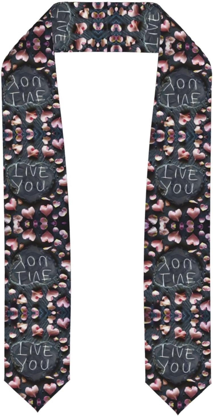 Nshsnkwb I Love You Words With Hearts Print Graduation Shawl For