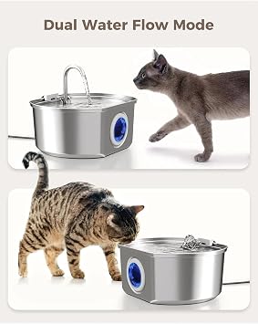 3.2L Stainless Steel Automatic Water Spring For Cat Dog With Water Level Indicator Water Fountain Without Motion Sensor