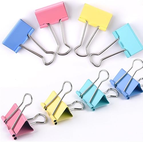 Miniatura 2 de Clips para carpeta, 48 clips de papel de 1.25 pulgadas, 1-14 con dispensador de clips de papel para escritorio, abrazaderas de papel organizador