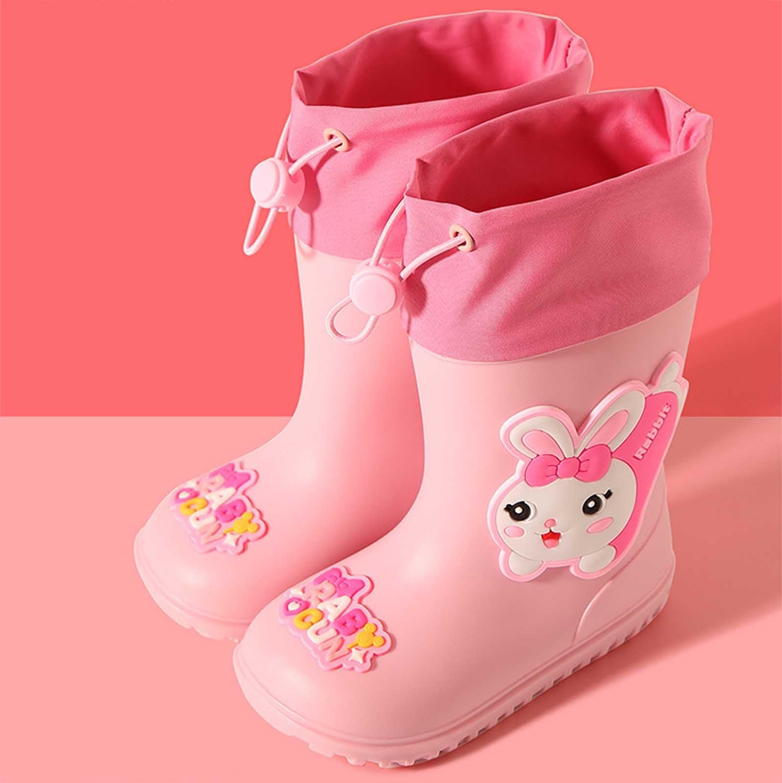 Botas niños fácil Poner Botas de Lluvia para niños y niñas, Antideslizantes, cómodas, para Jugar al Libre. (33.5 Big Kids)