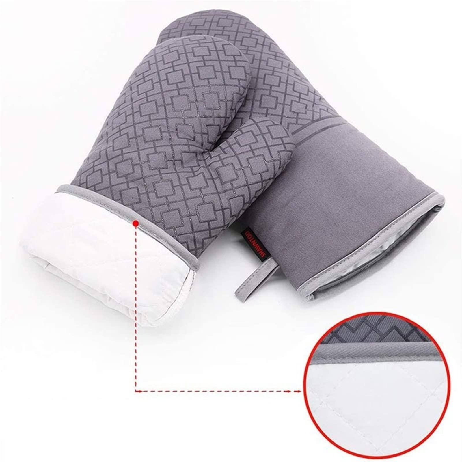 Gants de Cuisine, Gants for Micro-Ondes, maniques de Cuisson, ustensiles de Cuisine, pièces détachées for ustensiles de Cuisine, Gants résistants à la Chaleur élevée(Red)