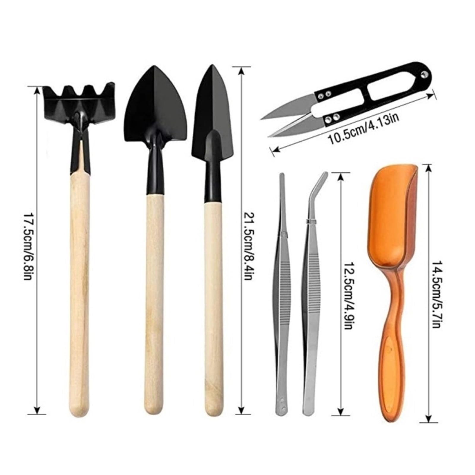 Juego de herramientas de jardín, palas para plantar con mango de madera, 10/12 piezas, duraderas y versátiles para jardinería y paisajismo, ideal para propietarios de viviendas y jardineros