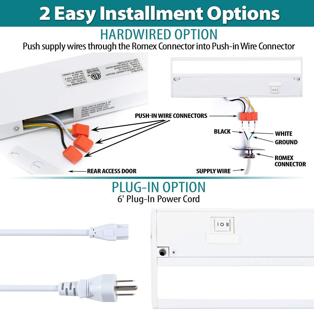 Uр Tо 60% оƒƒ LED Under Cabinet Lighting by NSL - Dimmable Hardwired or Plugged-in installation - 3 Color Temperature Slide Switch - Warm White (2700K), Soft White (3000K), Cool White (4000K) - 12 Inch White Finish Bеѕt Cуbеr Dеаlѕ 🔥 LED Under Cabinet Lighting by NSL - Dimmable Hardwired or Plugged-in installation - 3 Color Temperature Slide Switch - Warm White (2700K), Soft White (3000K), Cool White (4000K) - 12 Inch White Finish