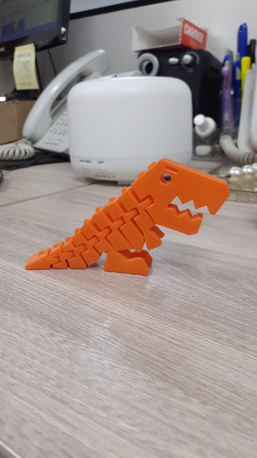 3D Printed Flexi-Rex Articulated Dinosaur Toy | Fidget Toy | Sensory Toy | Your Go-to Dino for Fidgety Adventures! (Orange) 1