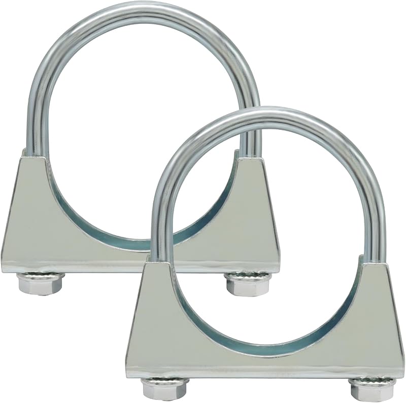 Abraçadeira U para escapamento Murtenze em ferro galvanizado para tubo de 5,72 cm – Pacote com 2
