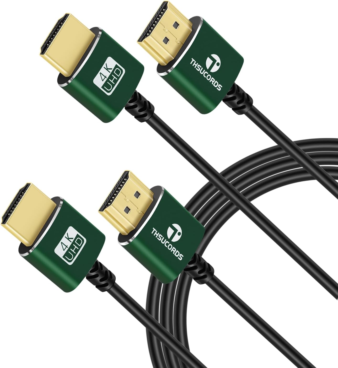 Thin HDMI to HDMI Cable 1FT 2 Pack, Ultra Slim & Flexible HDMI Cord Supports High Speed 4K@60Hz 18gbps 2160p 1080p