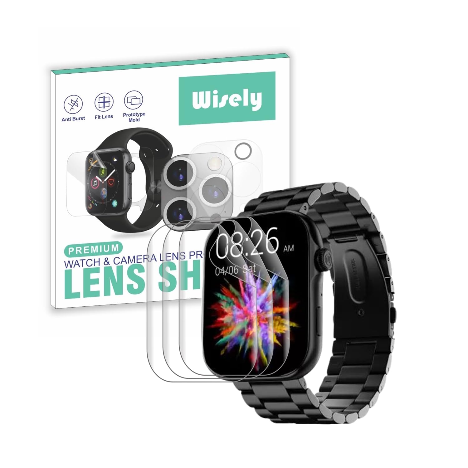 Wisely |3pcs| Screen Guard Protector For Noise Colorfit Vision 3 Smartwatch |1.96"| Bubble Free, Easy installation kit, HD Clear, Full Cover (B0CBN7JMJC) Amazon Price History, Amazon Price Tracker