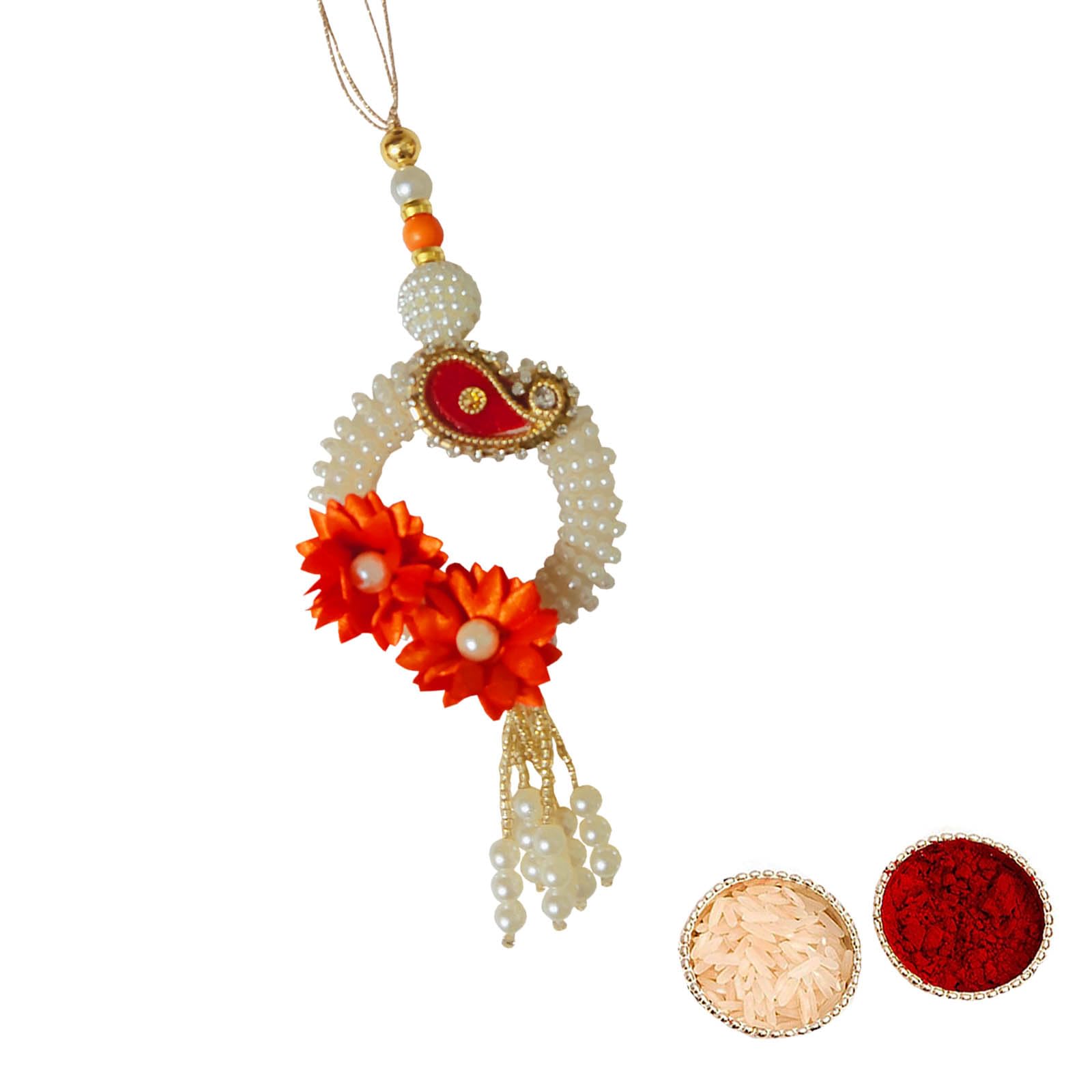 Buyent ® Elegant chuda hanging rakhi lumba rakhi for bhabhi pearl chuda rakhi set traditional raksha bandhan rakhi for bhabhi sister in law with roli chawal pack (B0CCYGYLRJ) Amazon Price History, Amazon Price Tracker