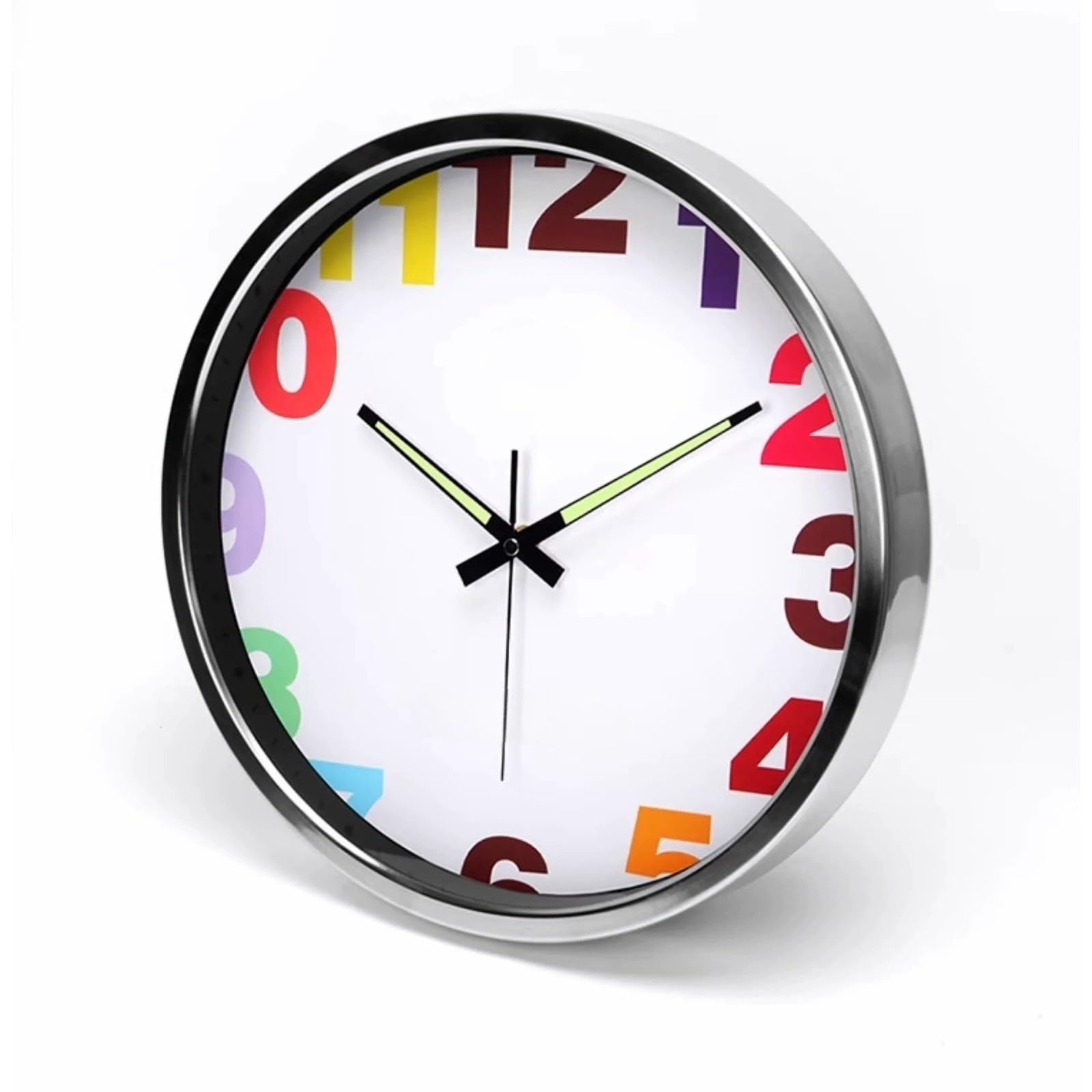 Decoración Reloj de pie Metal con Base números silenciosos | For sala de estar(Negro)