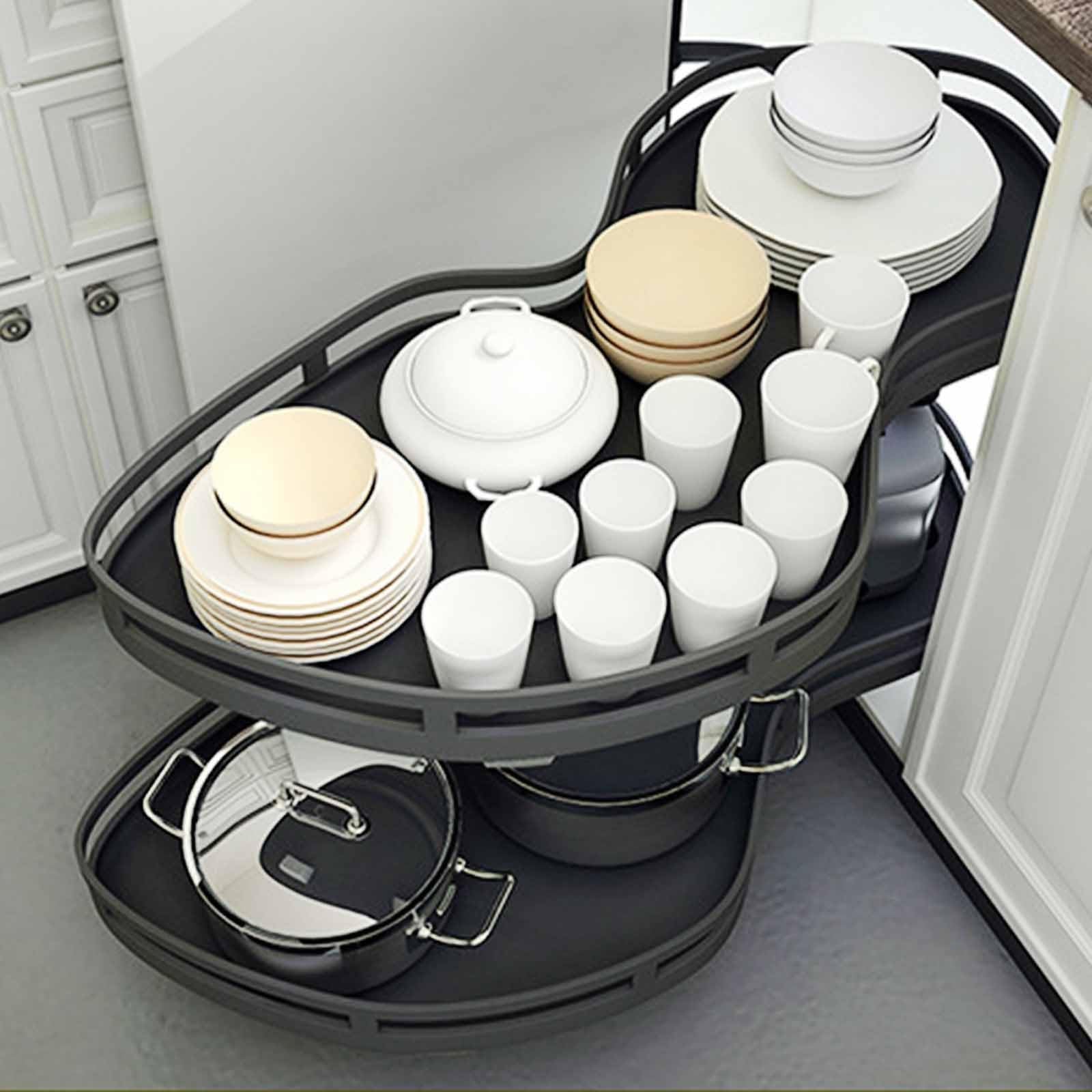 Organizzatore Estraibile Per Angolo Cieco Armadio 800mm - Cestelli A 2 Livelli Per Cucina, Sinistro E Destro - Foto 5