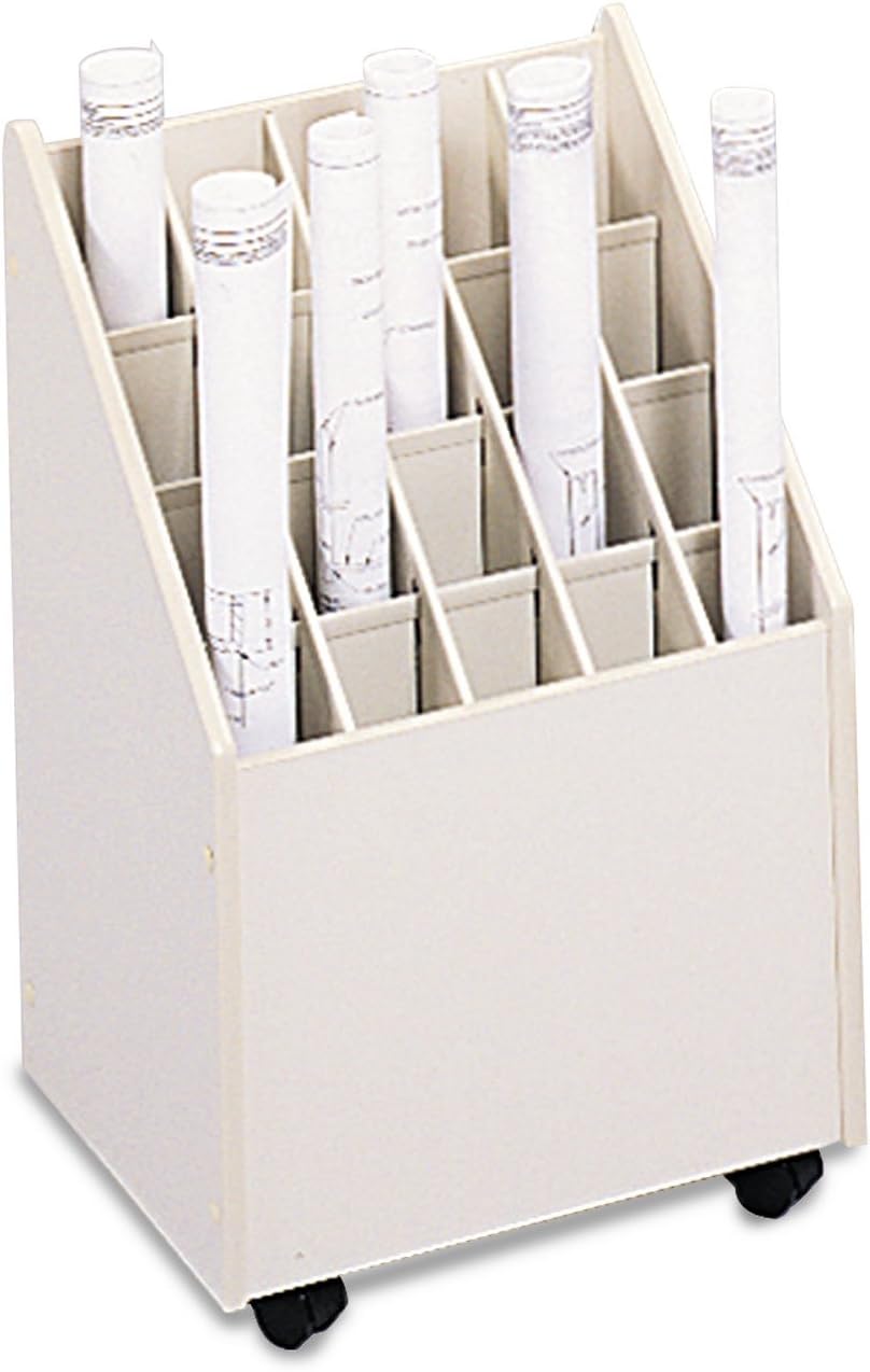 Safco 3082 Mobile Roll File, 20 Compartment, Putty