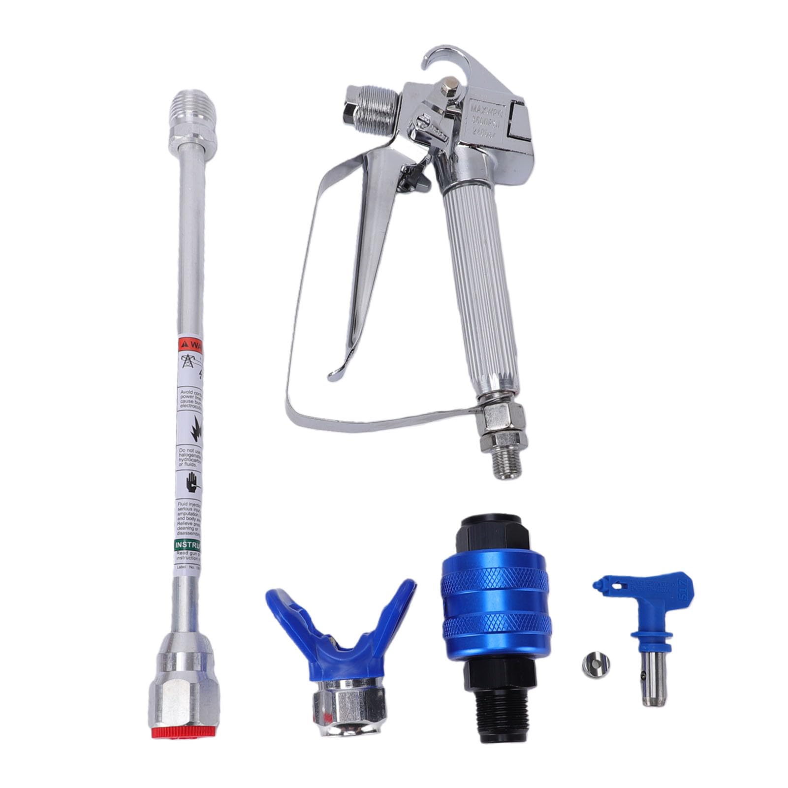 Fafeicy Pistola Pulverizadora sin Aire con Pértiga Extensible de 30 Cm, Ajustador de Dirección Giratorio de 360 ​​Grados, Pulverizador de Pintura Ergonómico para Reformas del hoga