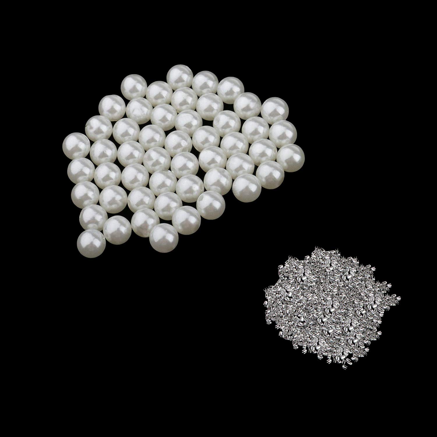 Trimming Shop Pearl Rivets Studs Round Rivets with Four Claw Nail Studs for Embellishment Clothing, Bags, Leathercrafts, Shoes Decoration, Jewelry Making, 8mm, 100 Sets - 4