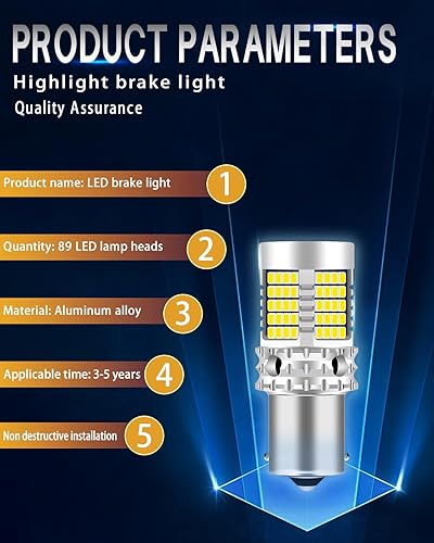 Miniatura 3 de Fesjeiik Bombilla LED 1156, luces LED de marcha atrás, 500% más brillantes, CANBUS sin errores, BA15S 7506 1003 1141 P21W 6500K blanco LED de