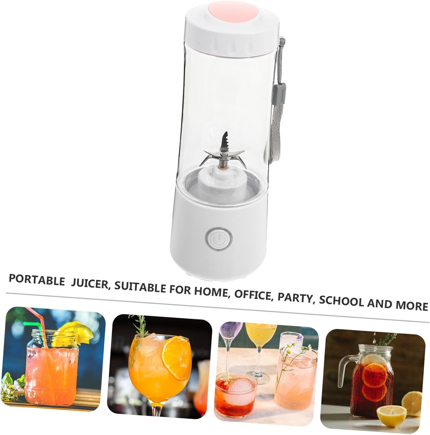 VALICLUD Portable Manual Fruit Juicer Cup White Lightweight Juice Extractor for Home Office School Parties Safe Material Easy Direct Drinking