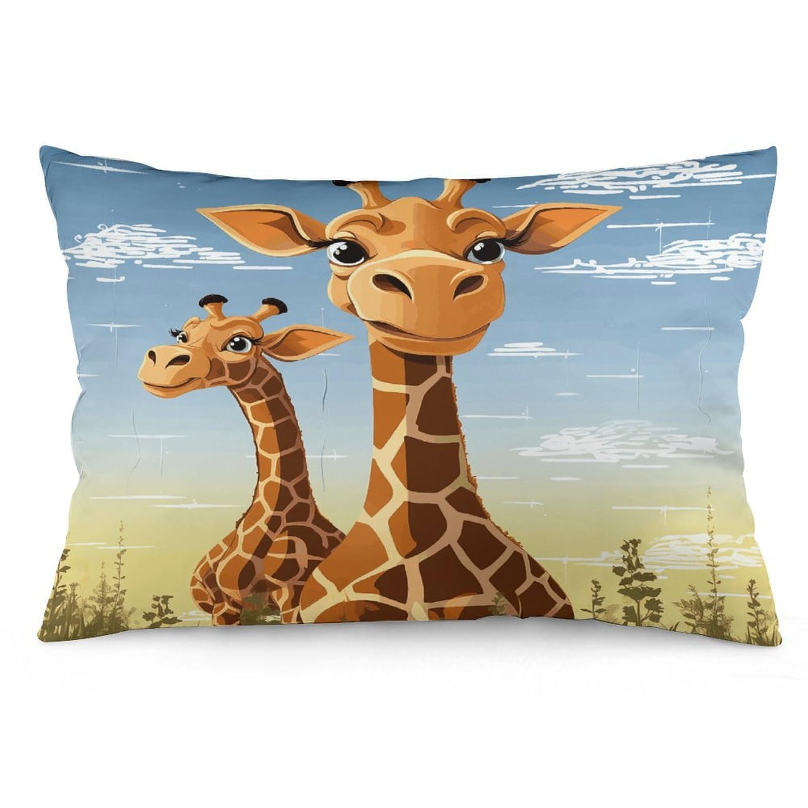 asbwuo Rectangular Decorative Throw Pillow Cover Soft Cushion Cover Giraffe Queen Pillow Cases for Couch Sofa Living Room Bed