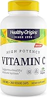 Vista 1 de Healthy Origins Vitamina C (sin OMG), 1,000 mg - Vitamina C vegana - Ácido ascórbico para apoyo inmunológico - Apoya la función celular - Suplemento