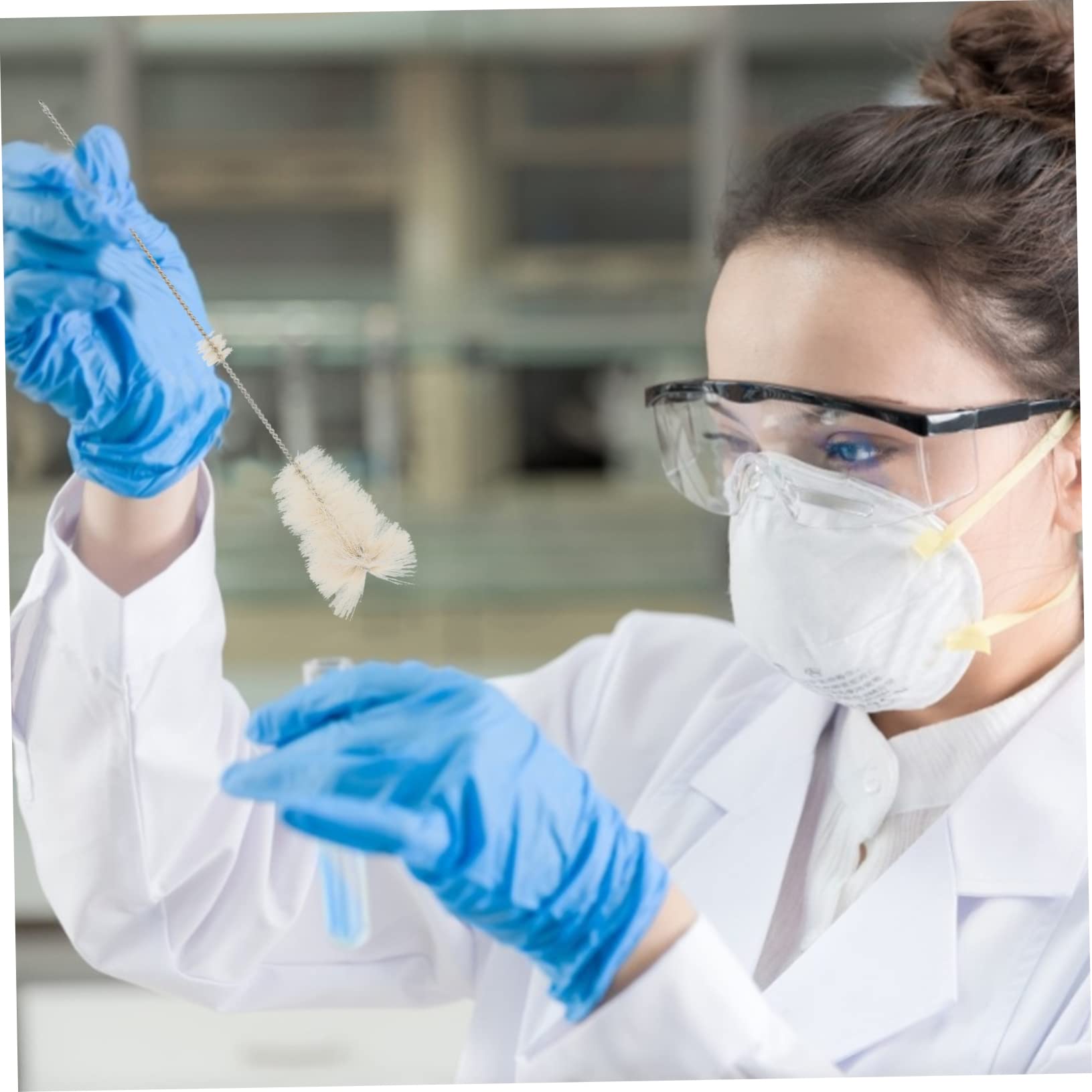 Healeved Chemistry Lab Tools 5pcs Universal Flask Brush Test Tube Brush Beaker Cleaner Straw Cleaning Wall Mountable