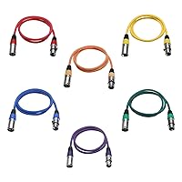 Vista 4 de RELMON - Cable XLR multicolor macho a hembra, cable de extensión de micrófono (6 pies, 6 piezas)