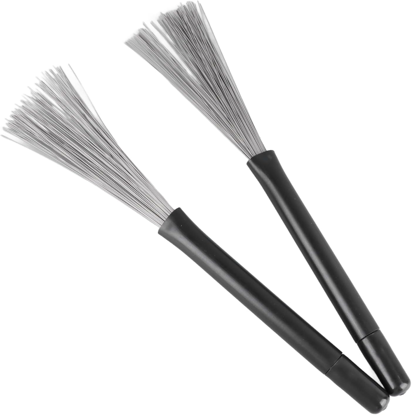Pilipane Wire Drum Brush Telescopic Steel Wire Drum Sticks Adjustable Length Rubber Handle for Drum Set Percussion Accessories 2PCS Set