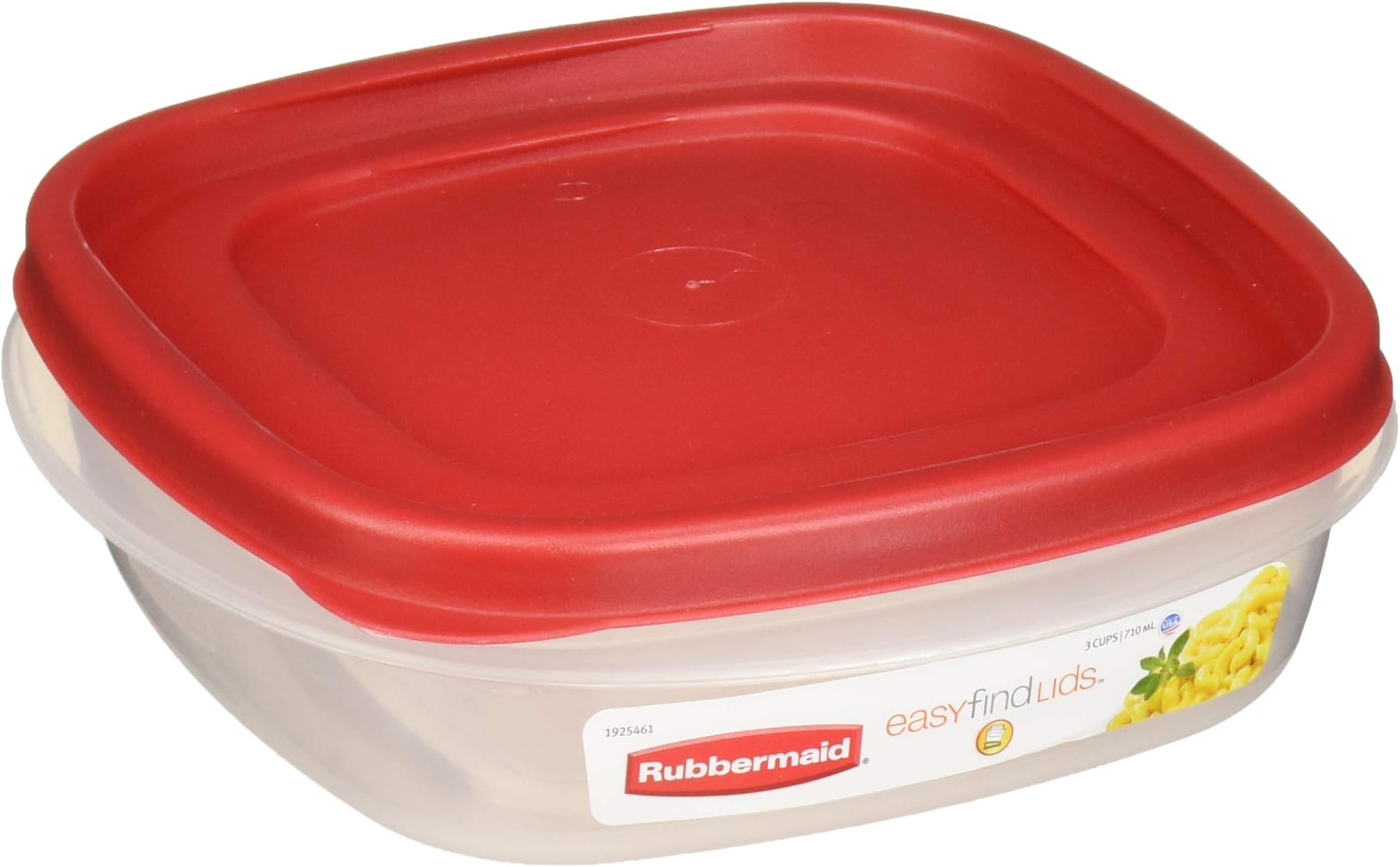 RUBBERMAID Easy Find Lids Square 3-Cup Food Storage Container (Pack of 4), Set of 4