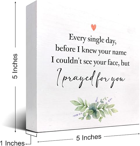 Miniatura 2 de Letrero de madera con texto en inglés "I Prayed for You", decoración de escritorio de madera rústica con texto en inglés "I Prayed for You",