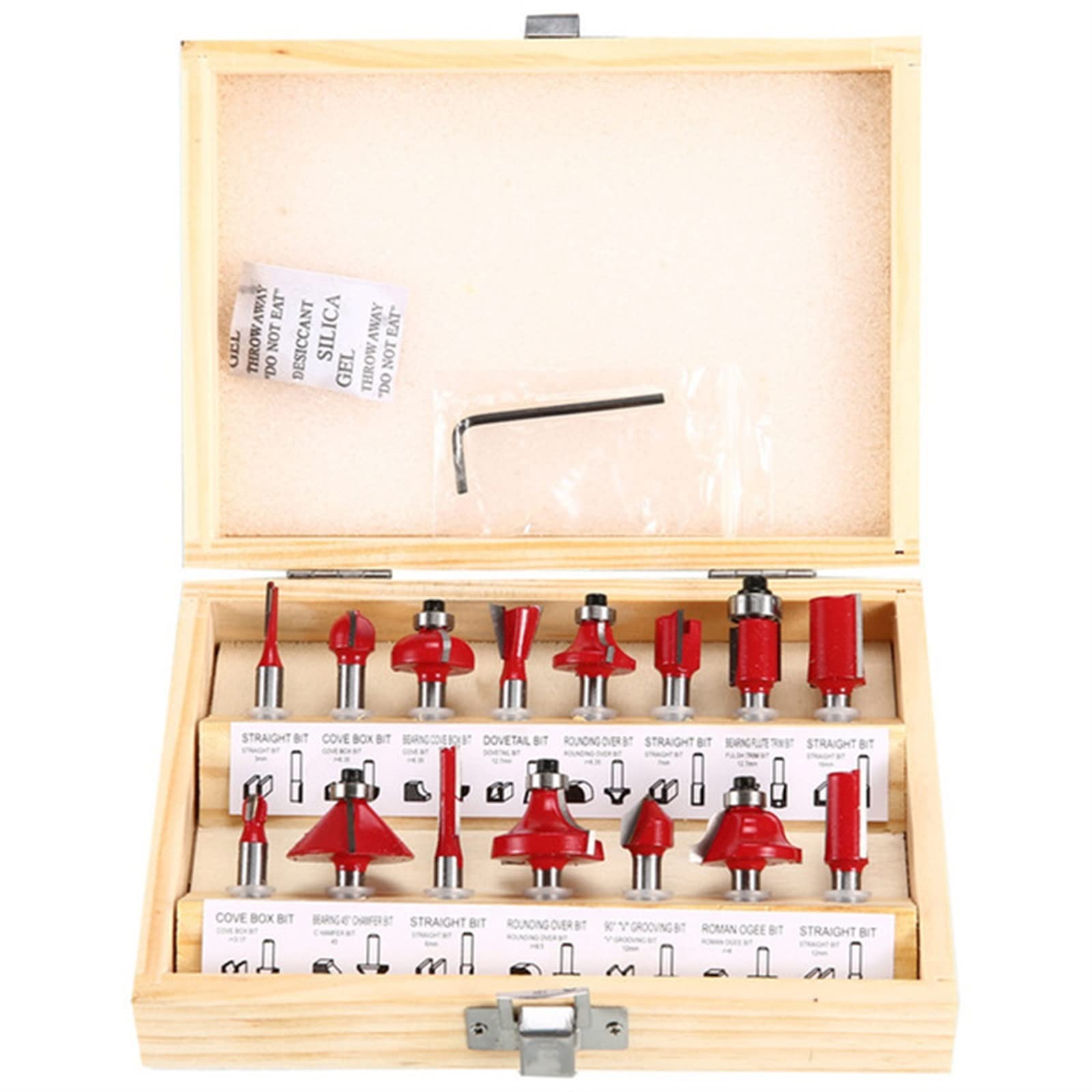 Elektryczny trymer do drewna Maszyna do obróbki drewna 15 PC Frez do drewna do frezarki do drewna Home Diy Frezarka 6.35 lub 8 mm Chuck Ręczne narzędzia elektryczne