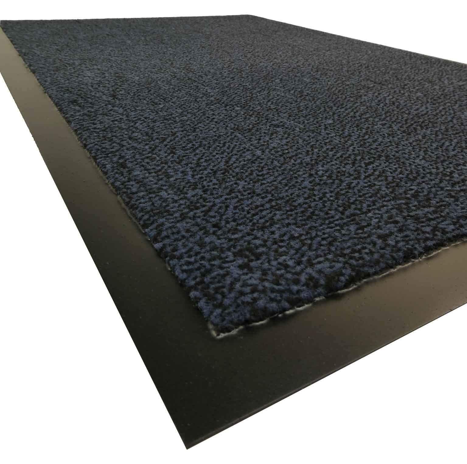 Nevada - Felpudo rectangular antideslizante para entrada, interior y exterior para casa u oficina (azul, 90 x 120 cm)