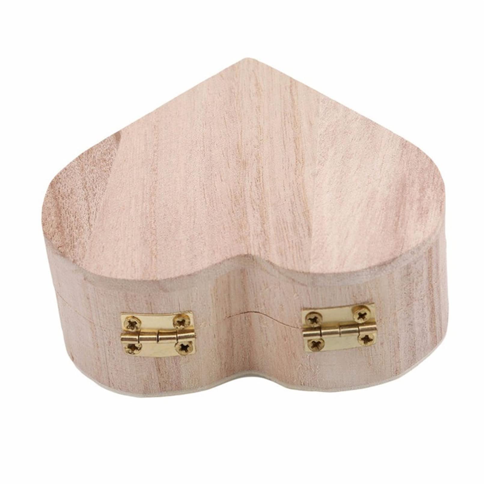 WINSX Jewellery Box Love Heart Shaped Wooden Jewelry Storage Earrings Necklace Ring Case for Packaging Jewelry Small Gifts Trinkets Wooden Crafts Art DIY Kids Toys