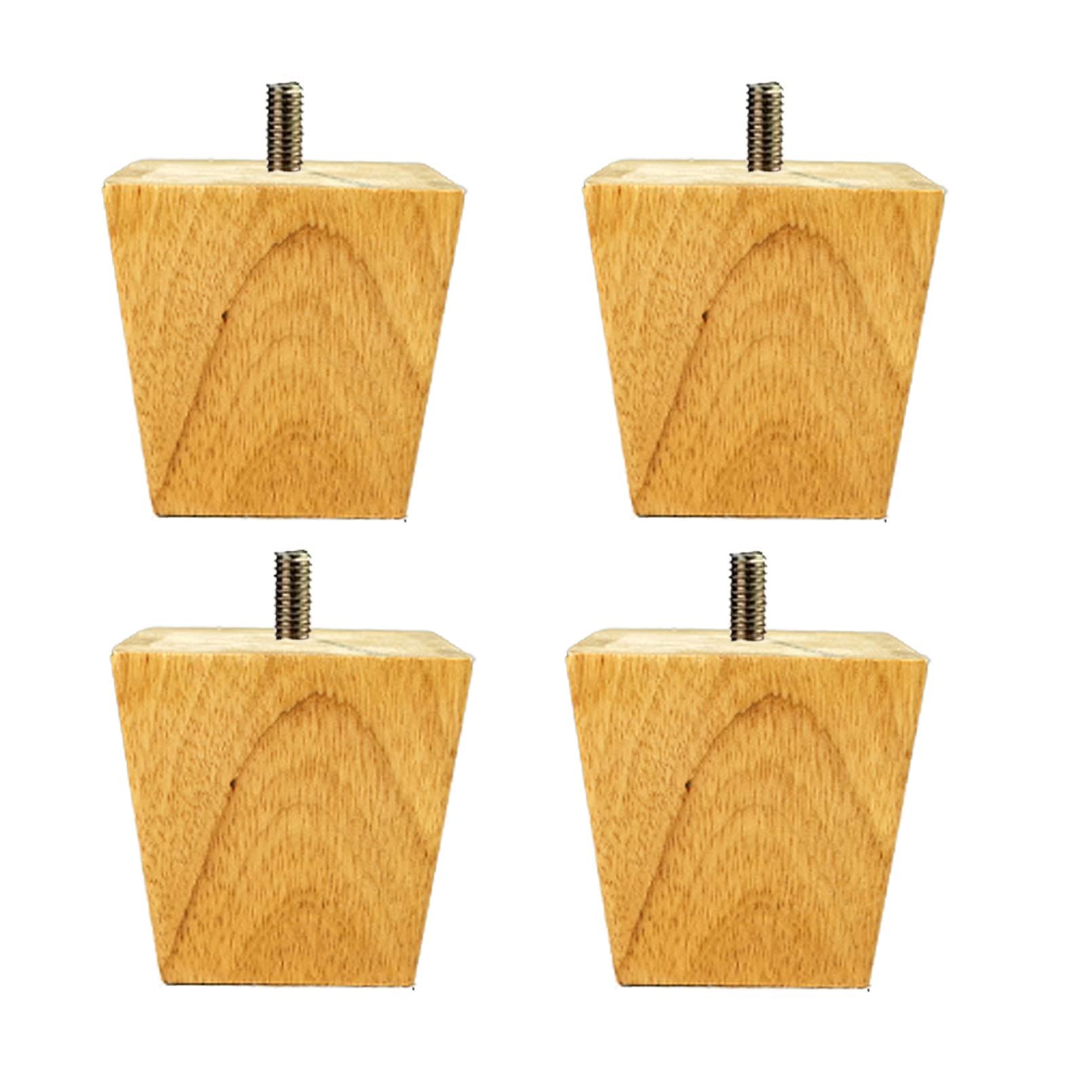 Gambe per mobili e divani, Set di 4, Piedini in Legno massello, Tavolo in Pino Conico, Ricambio per Mobile/Sedia/scrivania, Filettatura M8 preinstallata (Colore Legno, 5 cm)