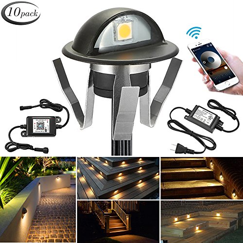 WiFi Deck Lights, FVTLED WiFi Controlled 10pcs Low Voltage LED Deck Lights Kit