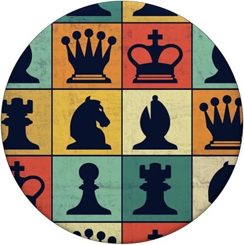 Miniatura 3 de Piezas de ajedrez retro vintage para amantes del ajedrez PopSockets intercambiables PopGrip