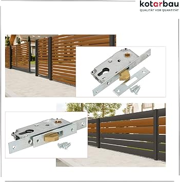 KOTARBAU Hook Lock Sliding Gates Mortise Lock 72/40 Sliding Door Lock Hook Latch Lock Galvanised Corrosion Resistant Strike Plate Entrance Gate