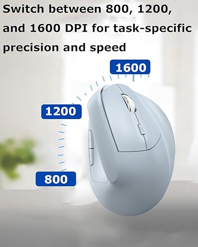 Miniatura 5 de Ratón inalámbrico ergonómico (Bluetooth+USB) Modo dual vertical silencioso portátil multidispositivo Ergo Carpiano túnel ratones para