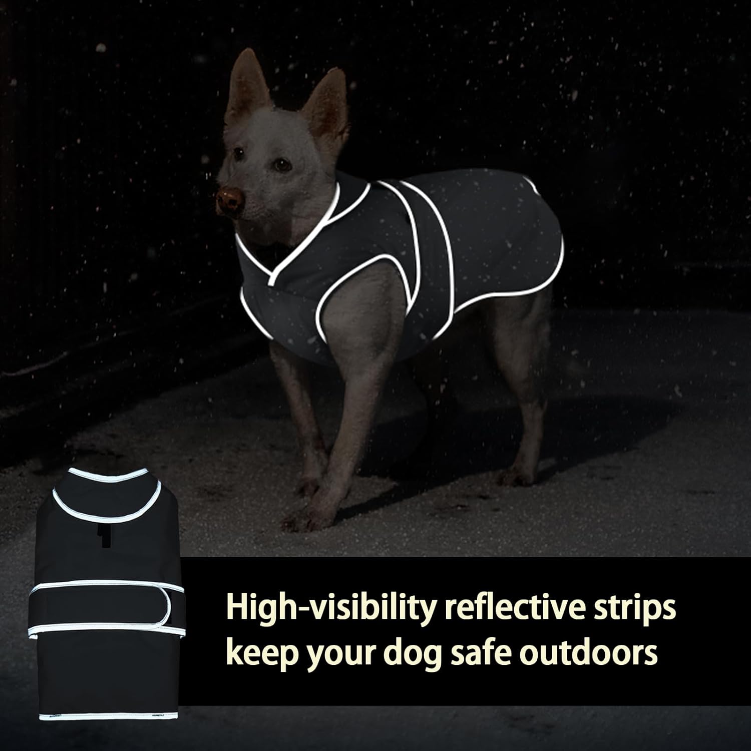 MIGOHI Warm Dog Coat Winter Dog Jacket,Waterproof Cold Weather Coats for Dogs,Fleece Jacket for Small Medium Large Dogs,Reflective Thick Fleece Vest with Leash Hole - Image 5
