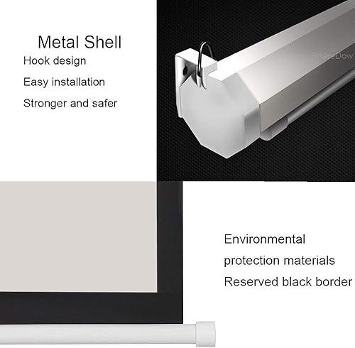 Miniatura 6 de Projector Screen, 60-100 Inch 43 Motorized Electric Projection Screen Auto HD Gray Fiber Glass Projector Screen for Home Theater Entertainment (Size