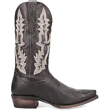 Dan Post Boots Mens Diesel Embroidered Pull On Snip Toe Casual Boots Mid Calf - Black