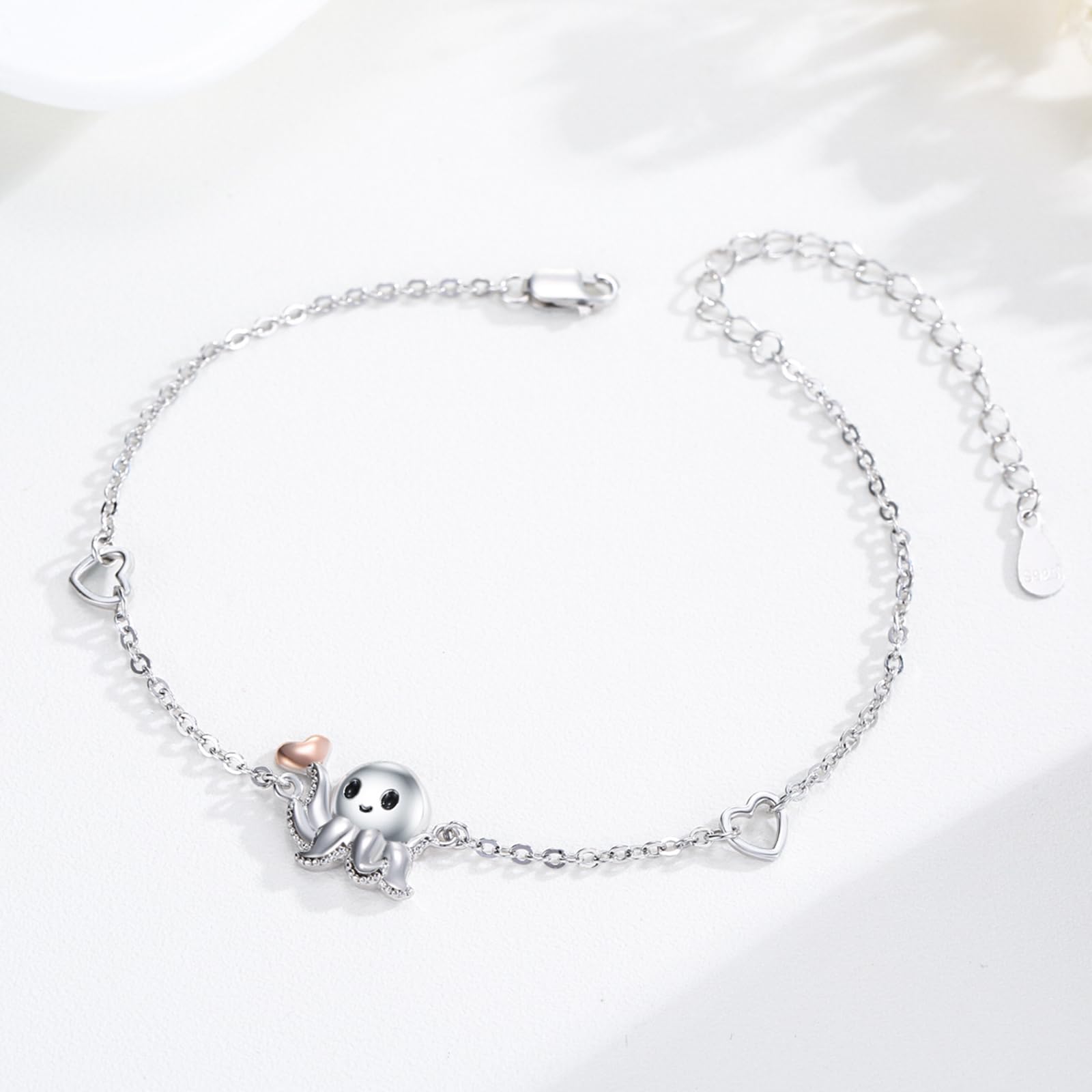 REDSUN Pulsera para mujer de plata de ley 925, alas de ángel/árbol de la vida/margaritas/delfines/gatos/corazón/mariposa/nudo celta, pulsera ajustable de 7 + 2 pulgadas para niñas, novia, esposa,
