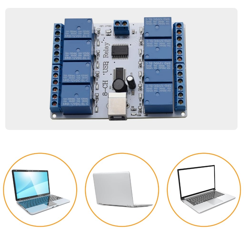 Programmable USB 8 Channel Control Controller Circuit Board for Automation Solution 12V Power Control Module