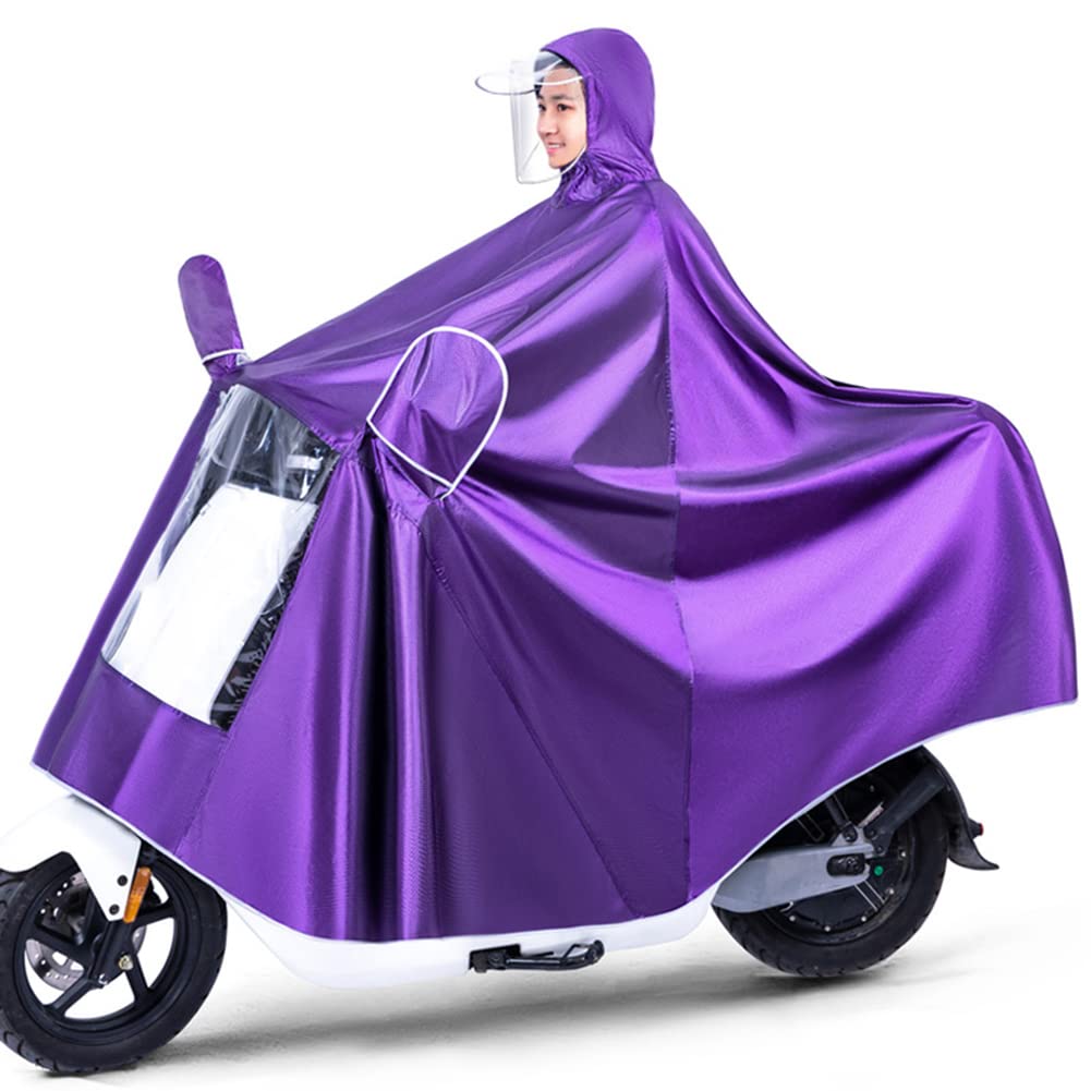Impermeabile da ciclismo Impermeabile per bici elettrica, Impermeabile per auto elettrica Coprimoto Poncho antipioggia impermeabile per adulti Mantella per scooter per mobilità (Viola 5XL singolo