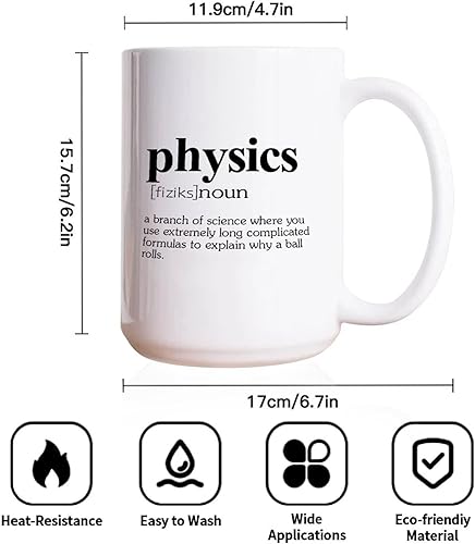 Miniatura 2 de Yelolyio Taza de café de física, regalos de Navidad, taza de café de definición de física, regalo divertido para física, tazas de cerámica novedosas