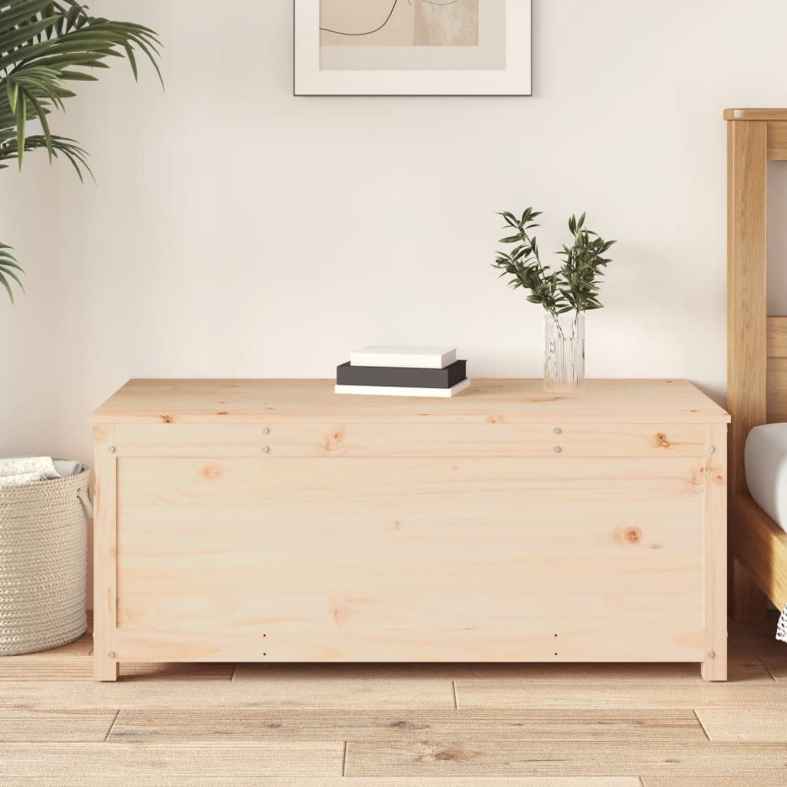 Truhe mit viel Stauraum Aufbewahrungstruhe mit Deckel Aufbewahrungsbox Möbel Holztruhen für Flur 110x50x45,5 cm Massivholz Kiefer