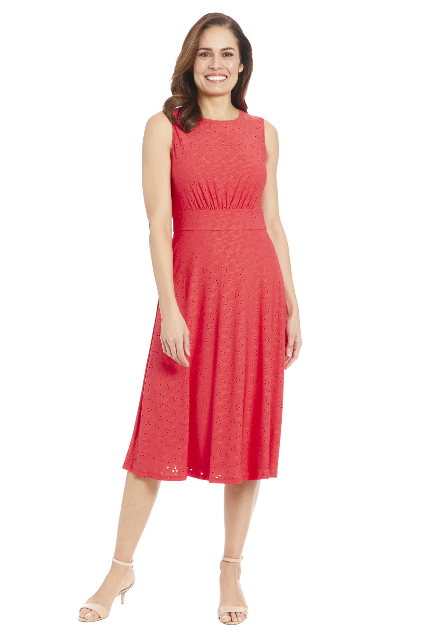 London Times Women's Dresses Inset Waist Midi Dress Career Office Occasion Guest of