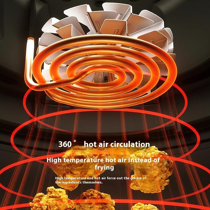 Miniatura 3 de Freidora de aire digital con pantalla LED, 8 modos preestablecidos, cocción sin aceite, color negro