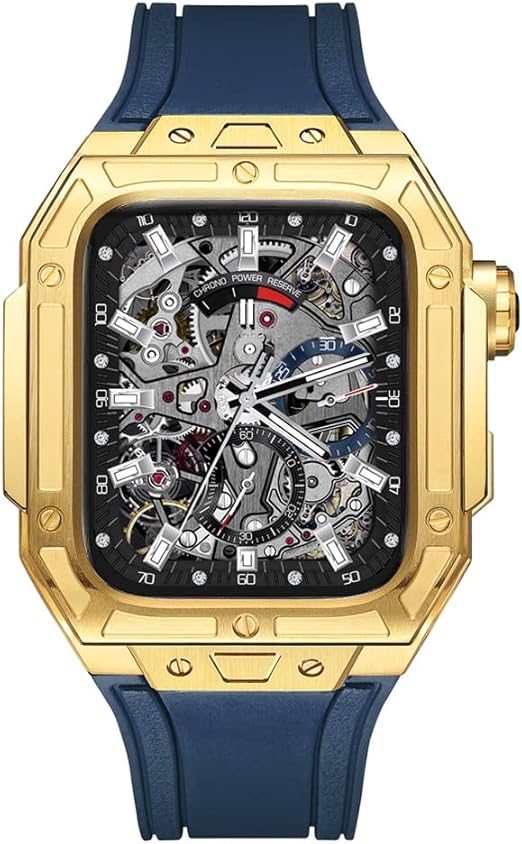 inanir modification kit for apple watch band 8 7 45mm mod stainless steel case rubber strap metal bezel for iwacth series 8 7 45mm watch strap