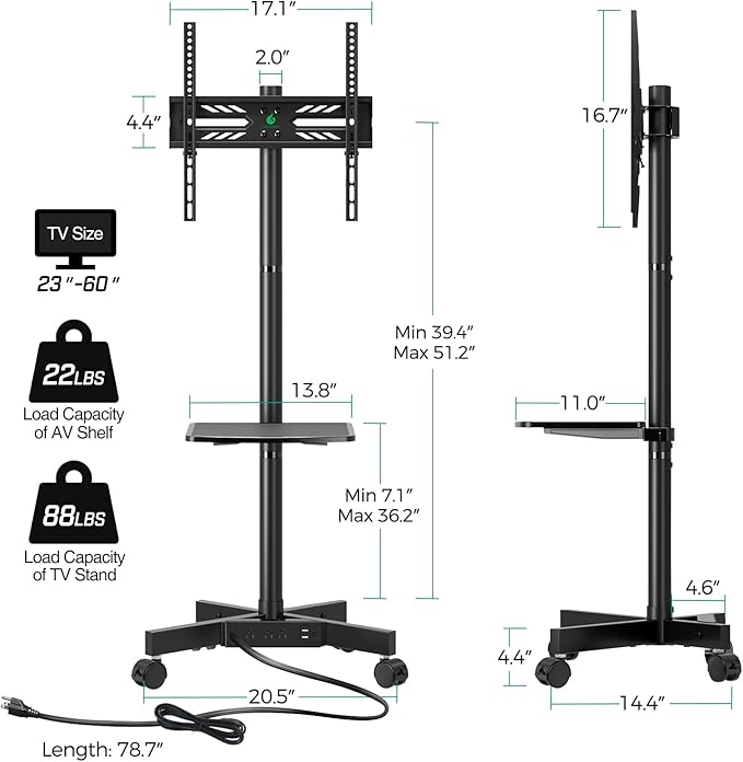 Soporte para TV con ruedas GREENSTELL miniatura 8