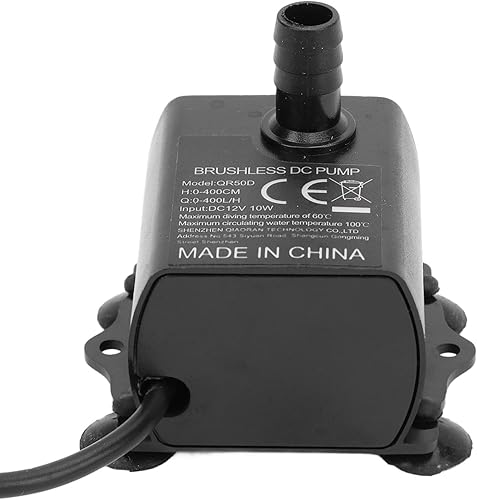 Miniatura 4 de Zerodis Bomba sumergible de policarbonato negro sin escobillas para acuario, fuente, sistemas de refrigeración por agua y circulación