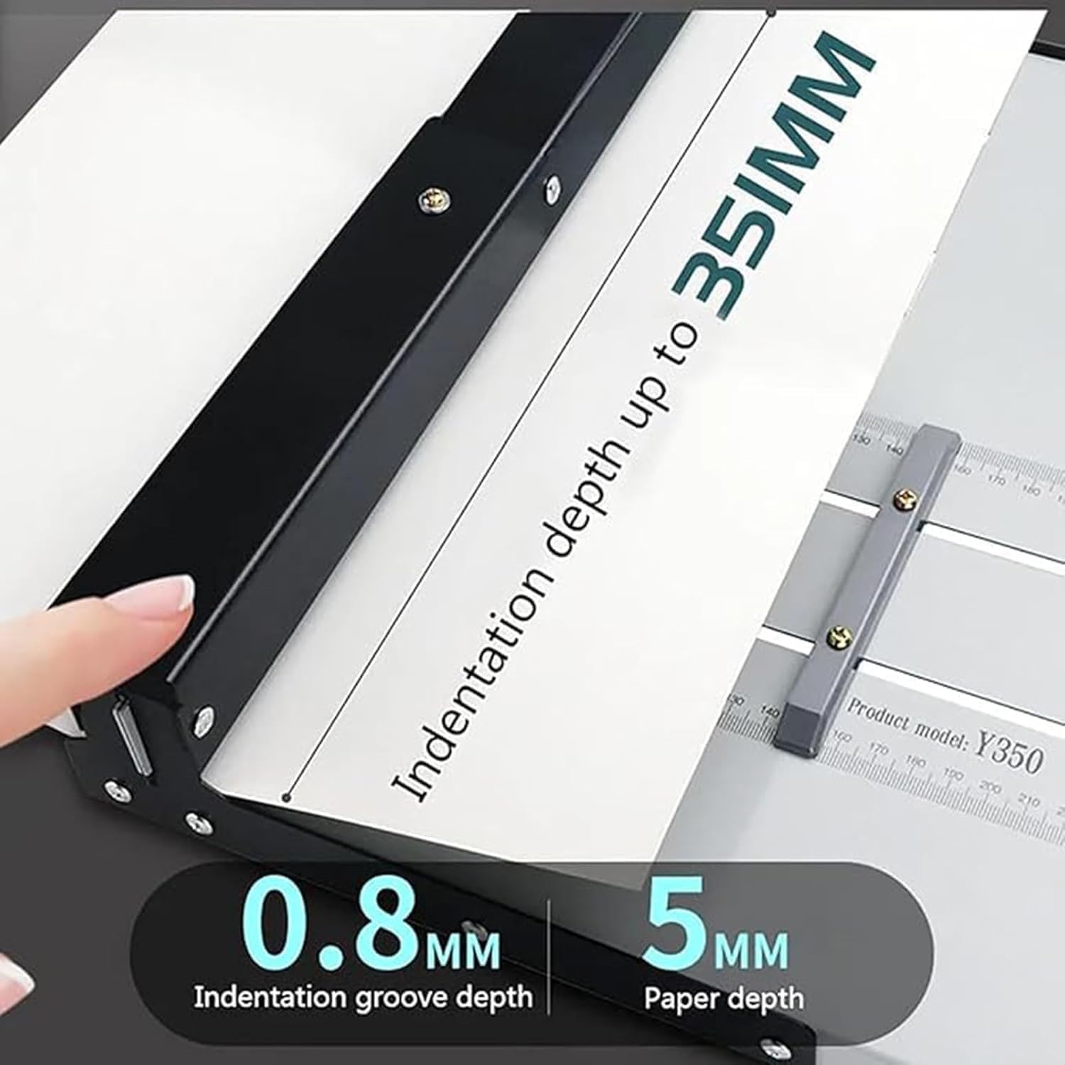 350 mm kommerzielle Falzmaschine Papierfalz- und Knittermaschine mit klaren Linealen, rutschfesten Füßen und 0,8 mm Faltentiefe für Heftchen und Fotopapier