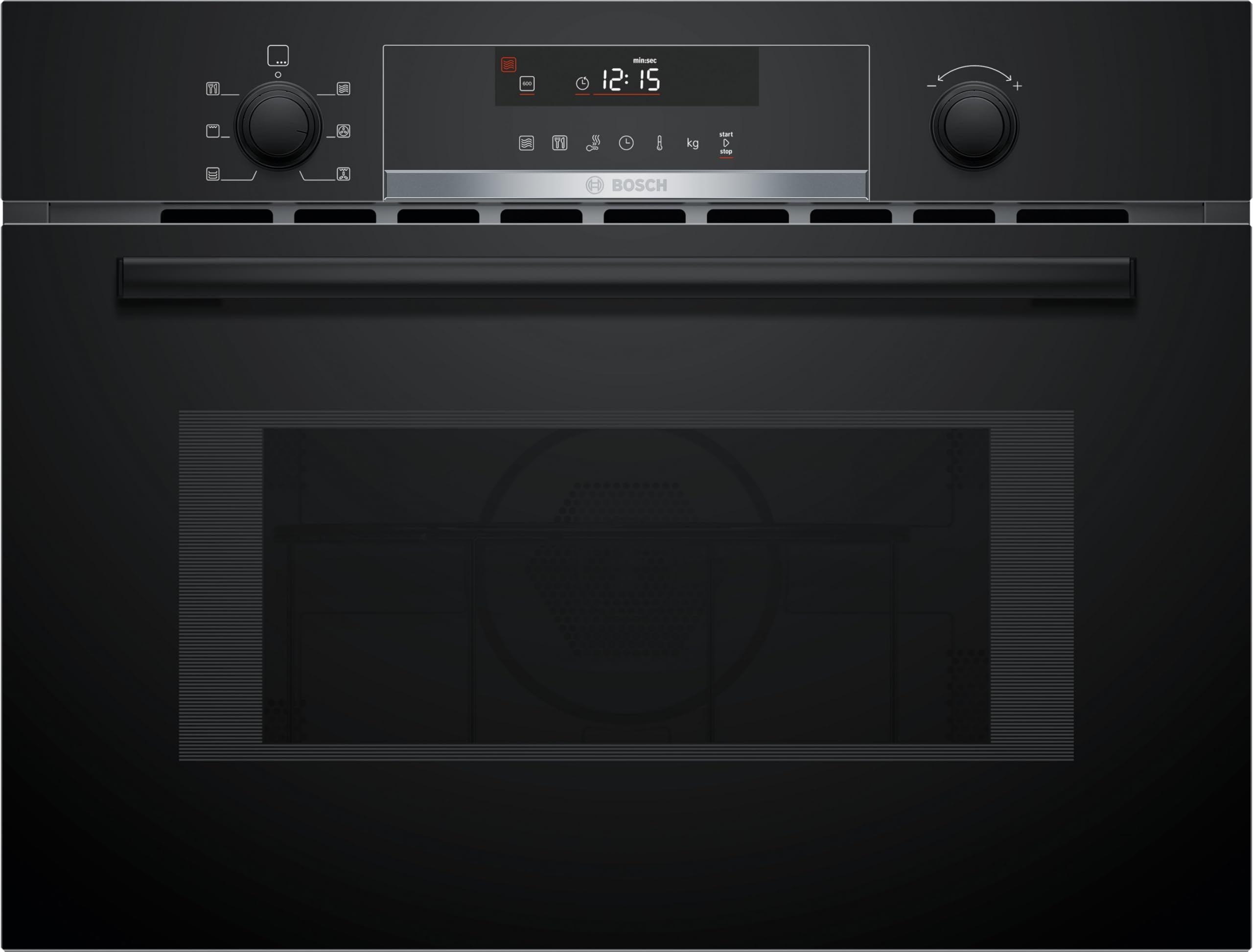 Bosch CMA585GB1 Série 6 Micro-ondes encastrable avec air chaud et grill 60 x 45 cm 44 L 900 W AutoPilot 15 Bouton encastrable Écran tactile LED Support de nettoyage Noir