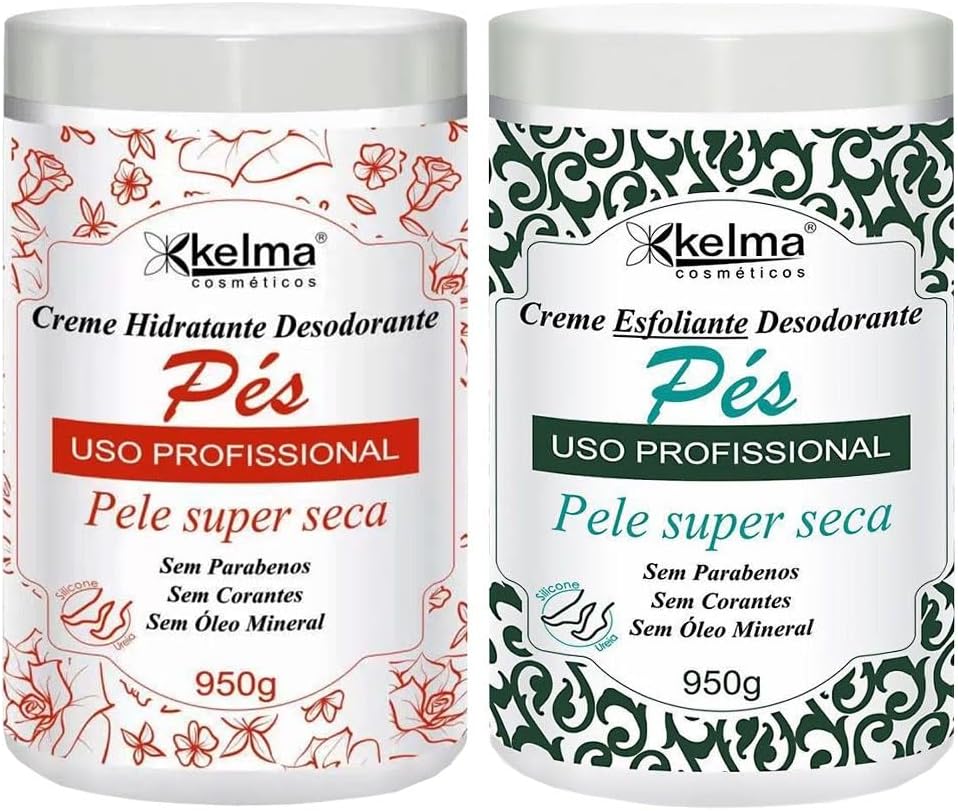 Kit C/02 Cremes Para Pés Kelma (Hidrat.+Esfoliante) – 950g